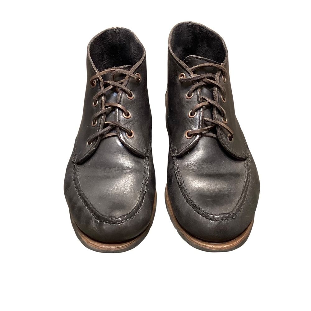 Timberland Womens 7.5 Black Leather Moc Toe Chukka Lace Up Ankle Boots Lug Sole - Picture 2 of 8